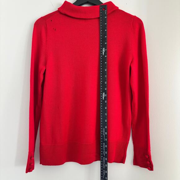Talbots Petite Pure Merino Wool Sweater Women's Size Medium Holiday Red Sweater - Picture 7 of 7